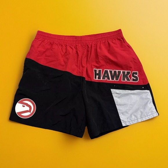 Atlanta Hawks Shorts Mens XL x Mitchell & Ness Nylon Utility Shorts NBA - Picture 1 of 8